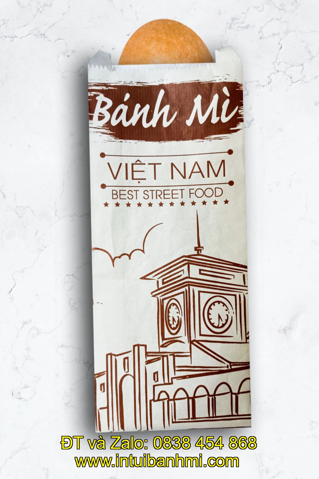Bảng báo giá in túi làm bằng giấy đựng bánh mì