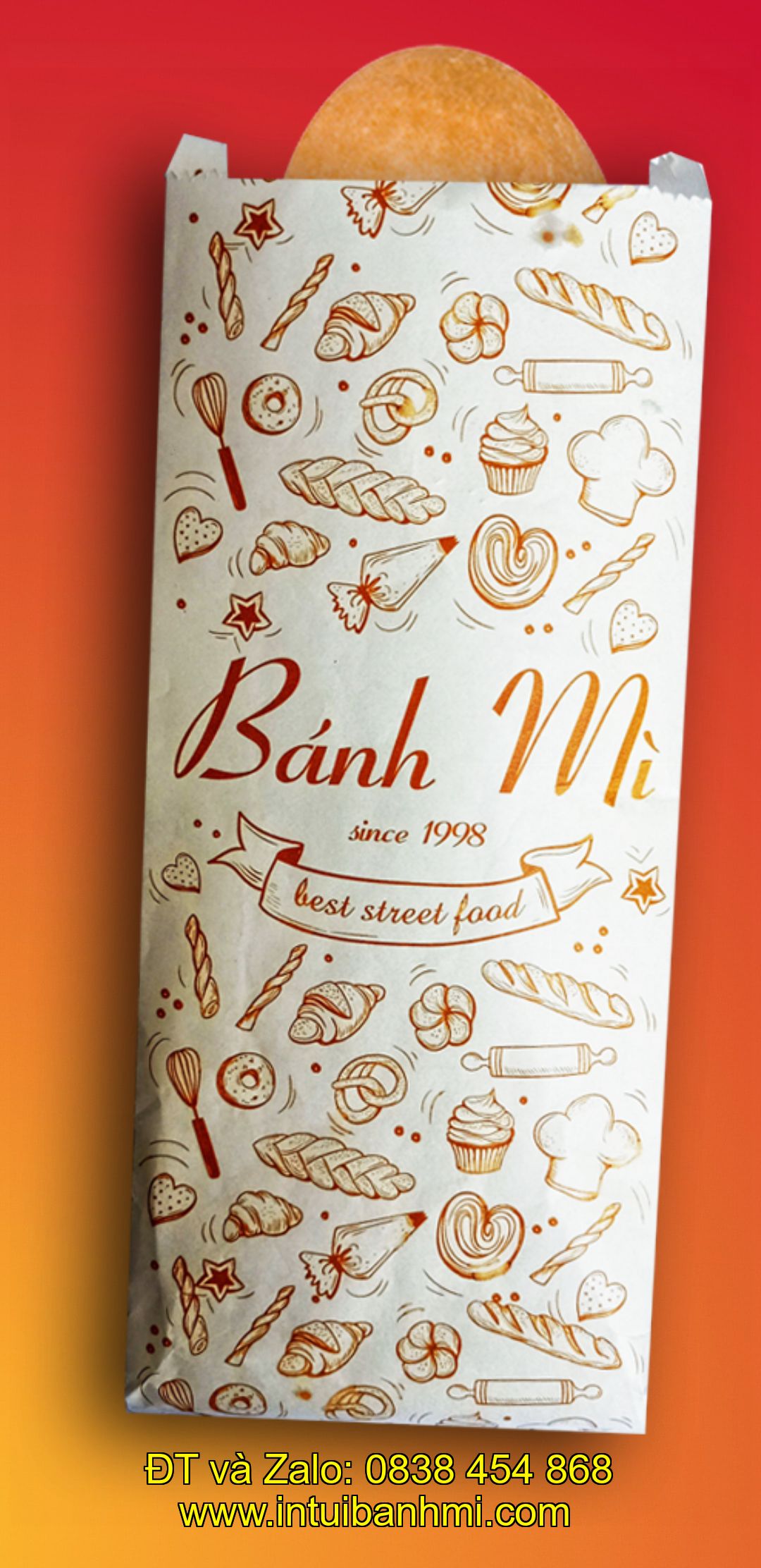 Bước cuối - chỉnh sửa túi đựng bánh mì và chuyển đến tay khách hàng