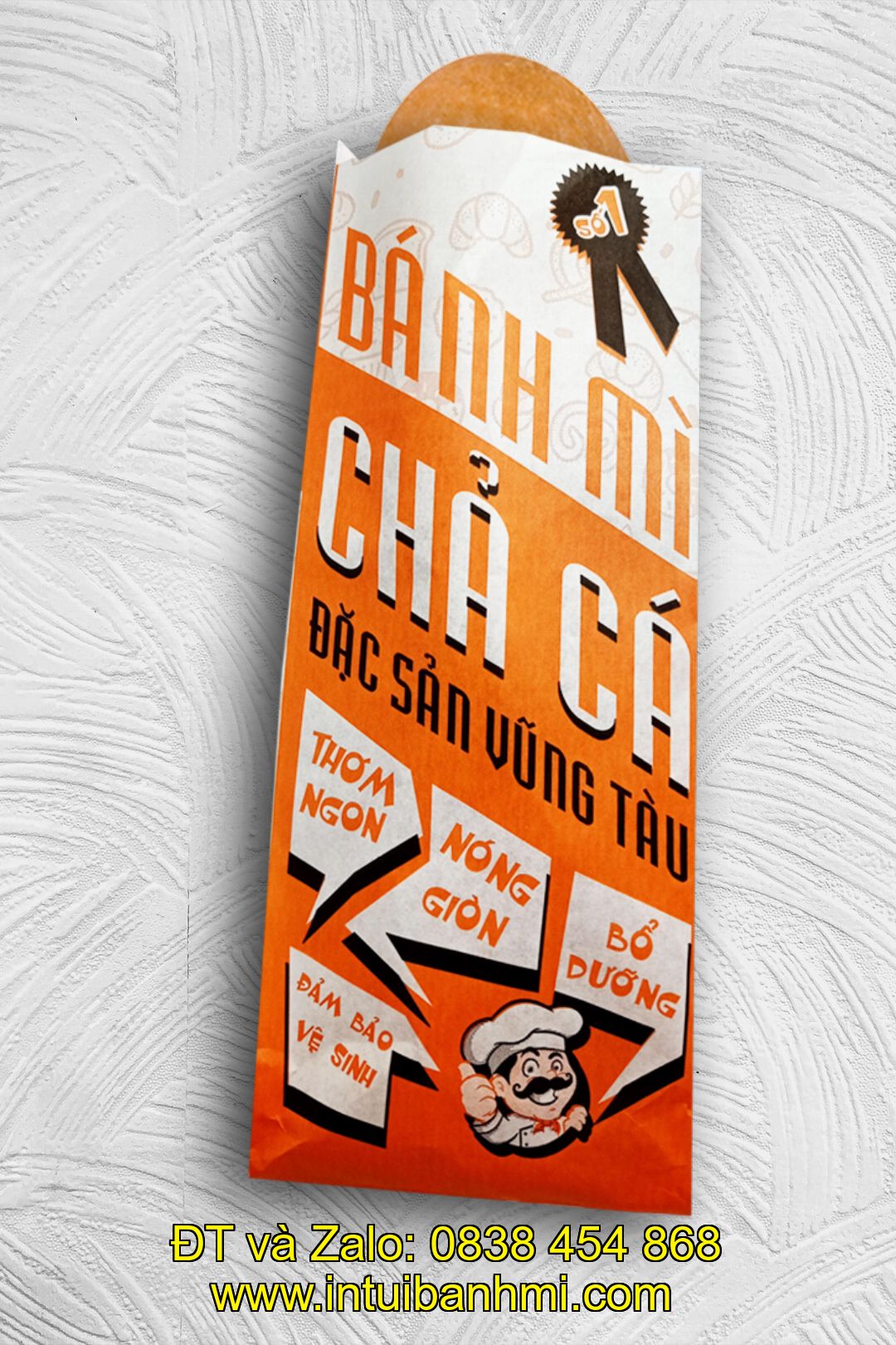 Bước cuối - chỉnh sửa túi đựng bánh mì và giao đến tay khách hàng