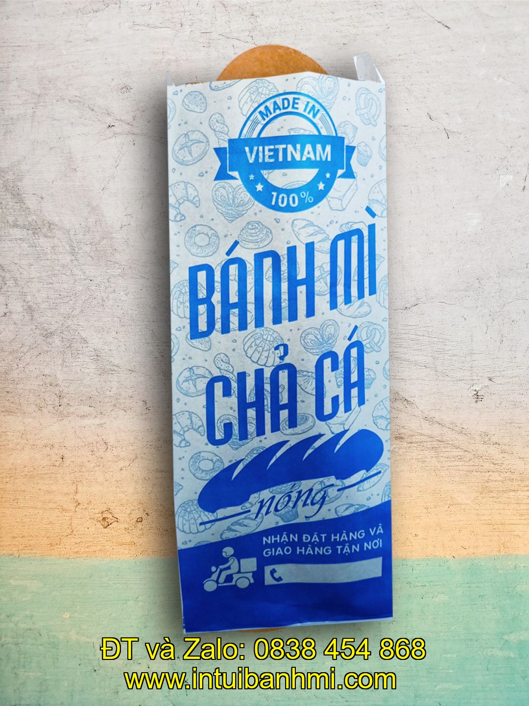 Bước một - chuẩn bị nguyên liệu in túi đựng bánh mì