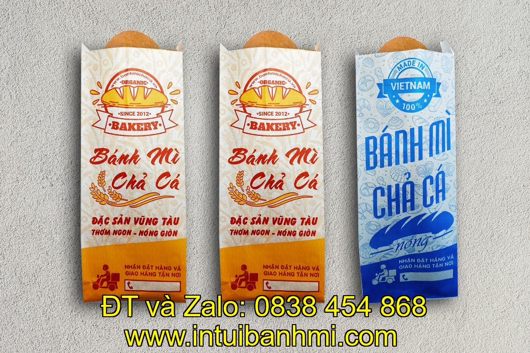 Các mặt của bao bì đựng bánh mì bằng giấy