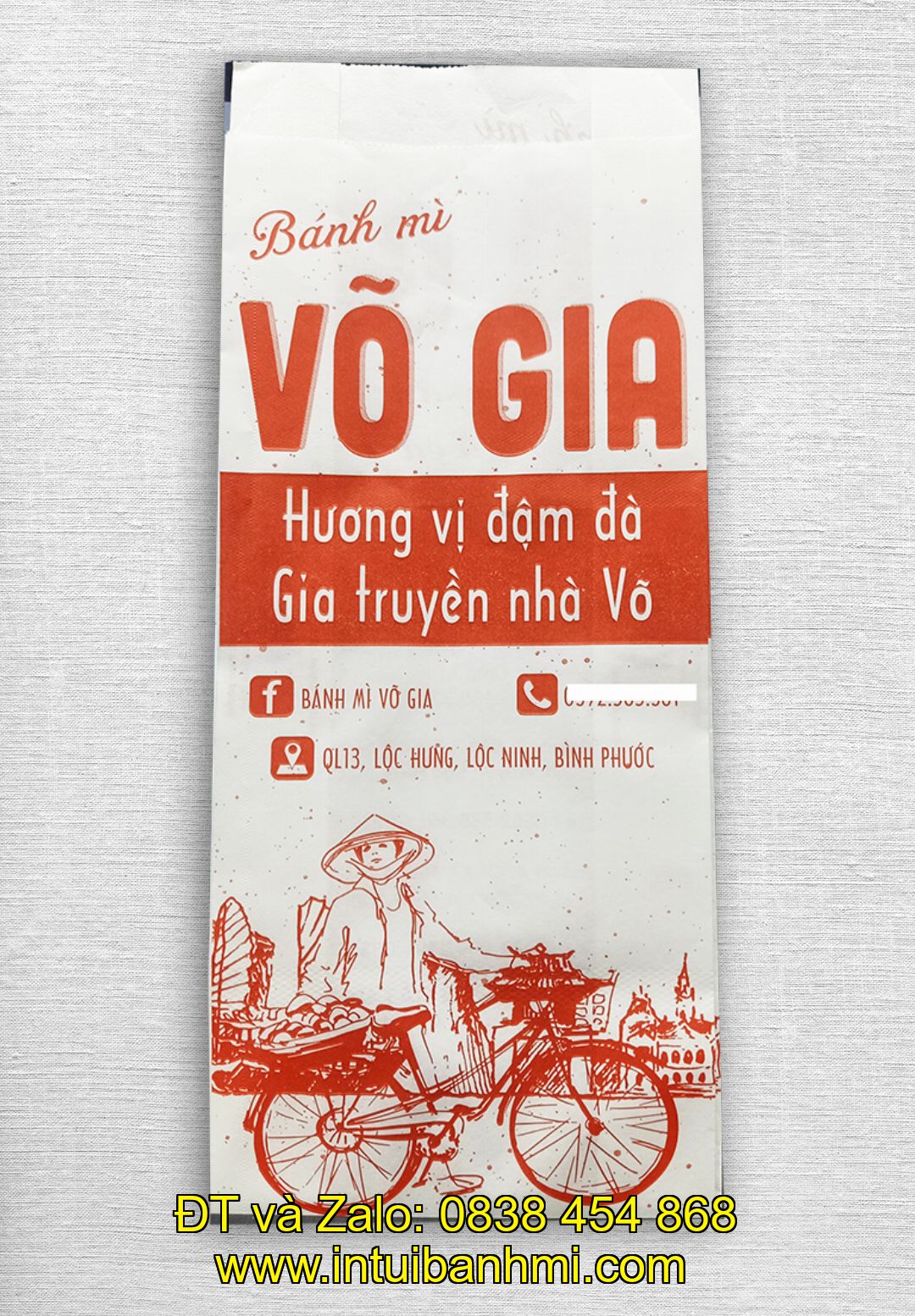 Các mặt của túi giấy đựng bánh mì