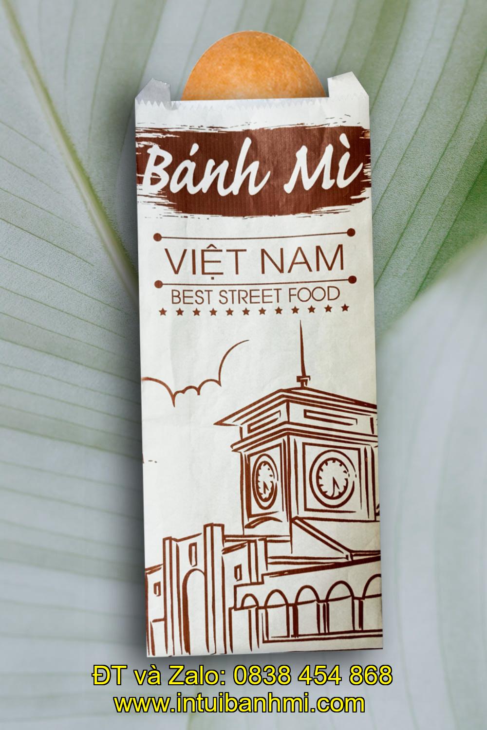 Các mặt của túi giấy đựng bánh mì