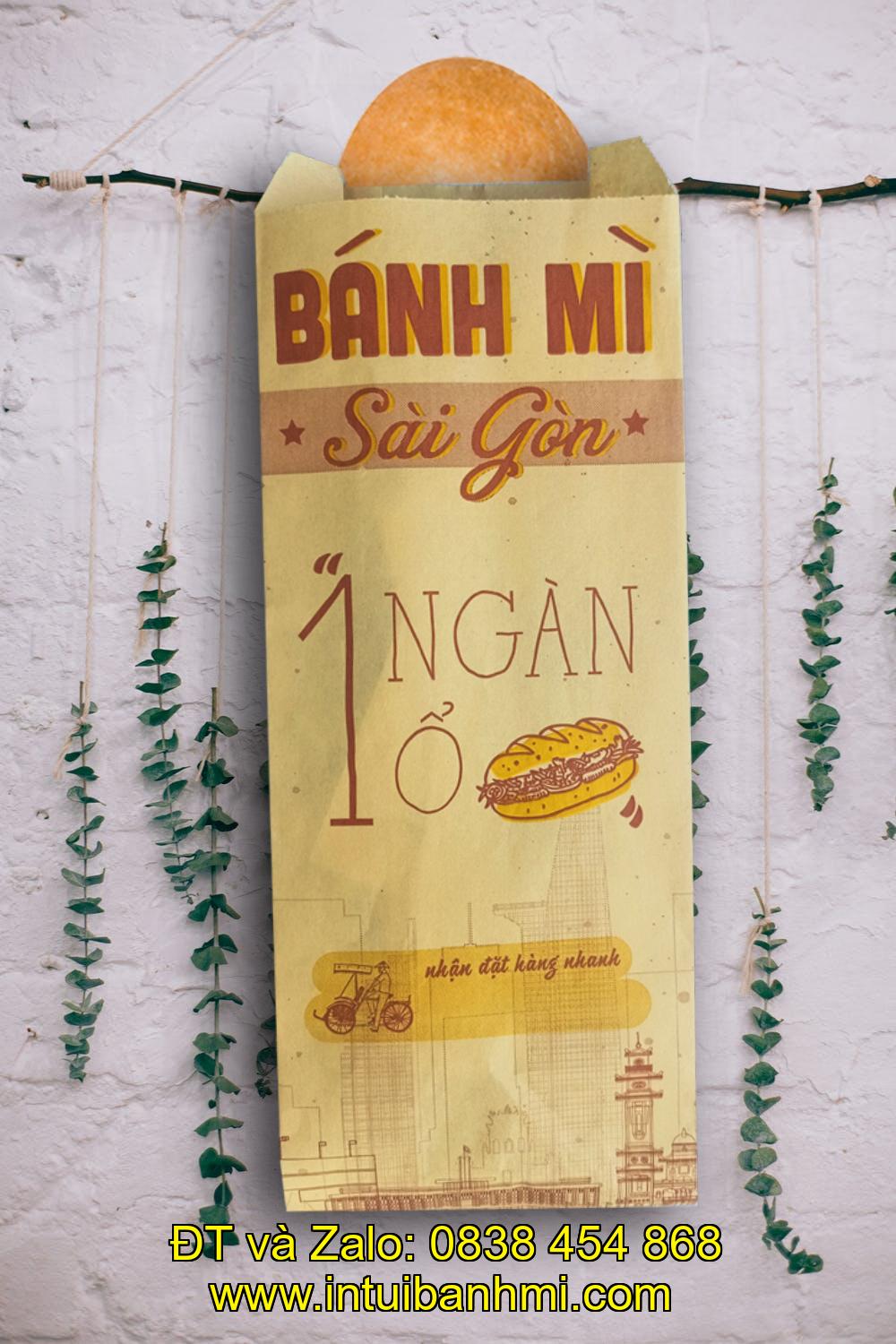 Địa chỉ in túi giấy kraft đựng bánh mì tại Quảng Nam