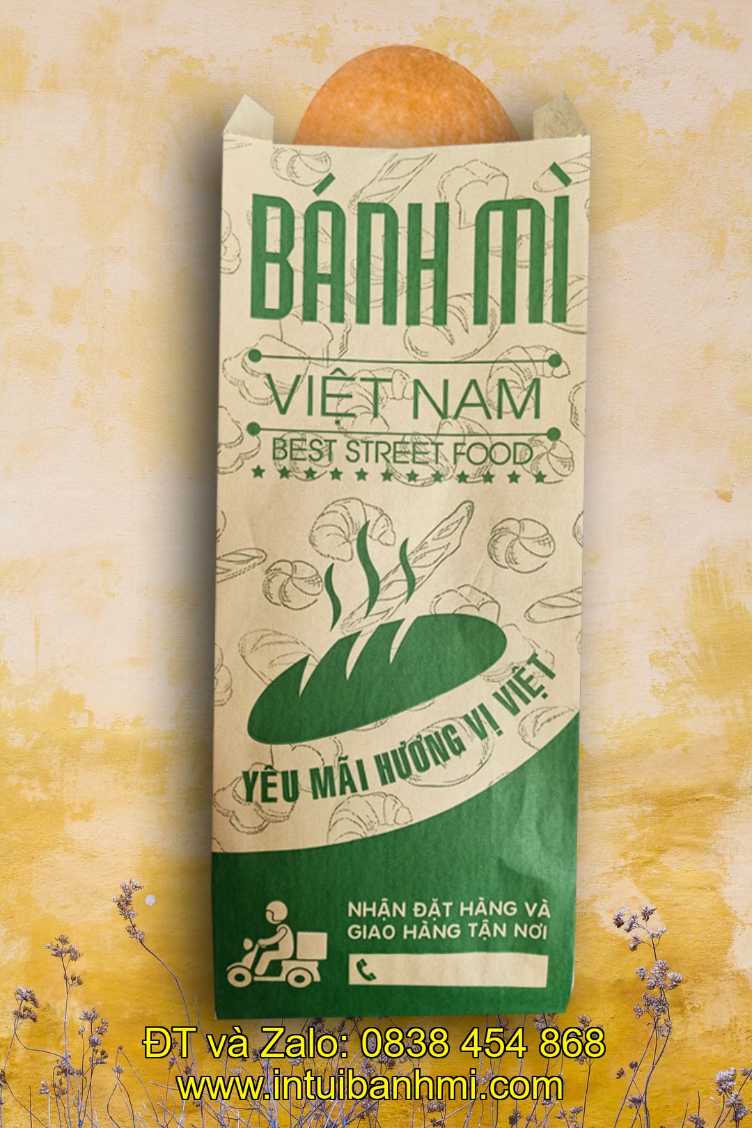 Địa chỉ in túi giấy kraft đựng bánh mì tại Bình Định