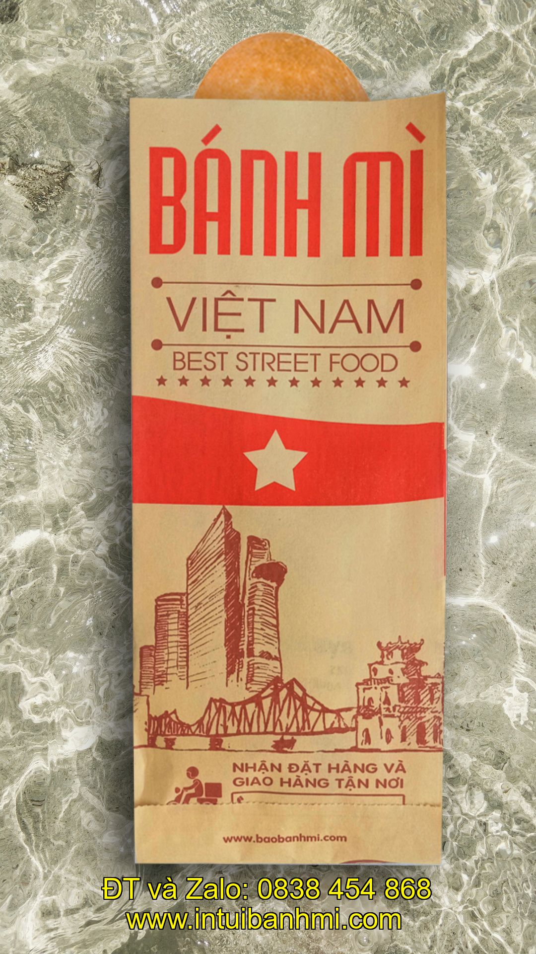 Địa chỉ in túi giấy kraft đựng bánh mì tại Thừa Thiên Huế
