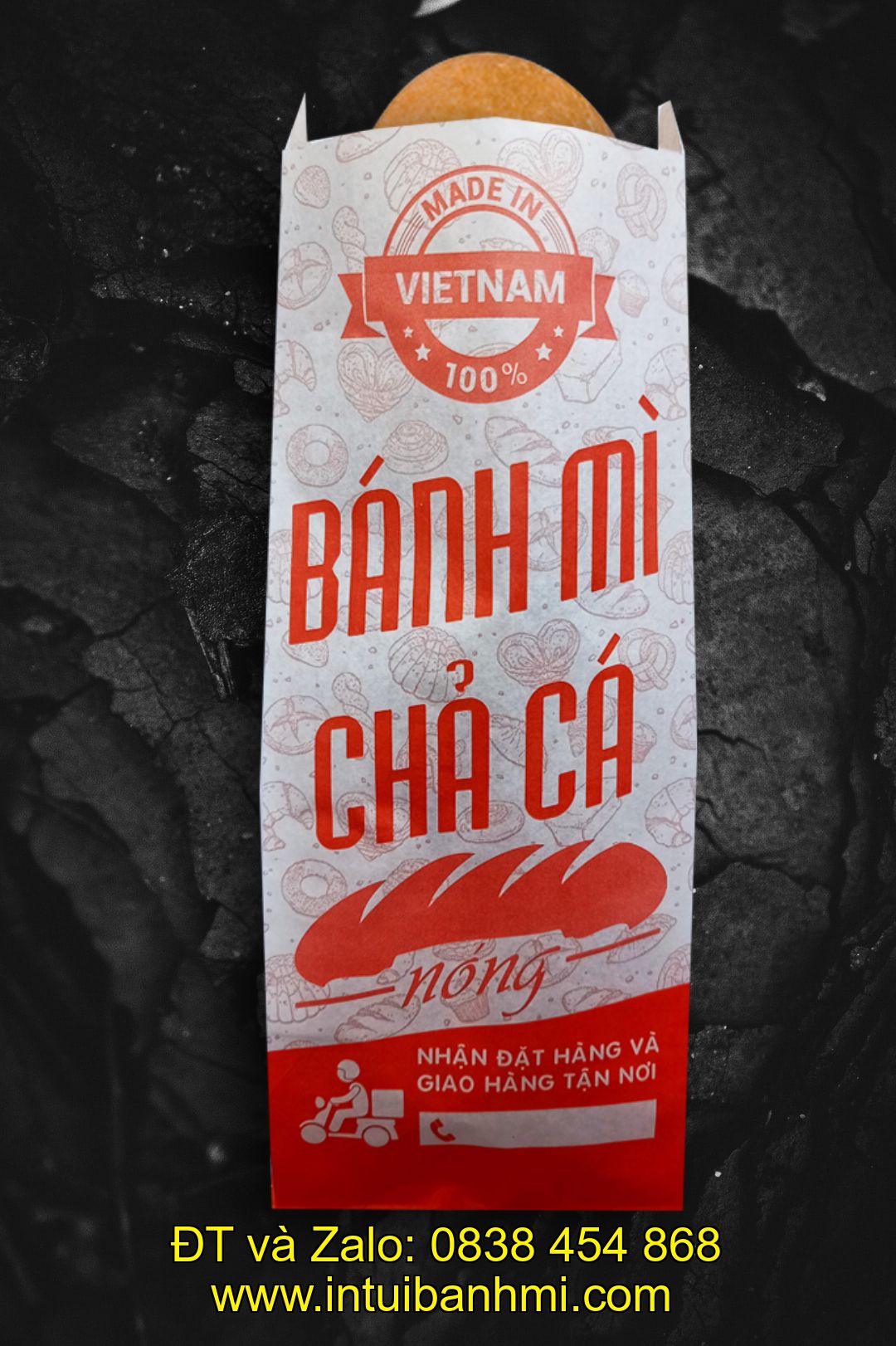 Giai đoạn cuối - chỉnh sửa bao bì bánh mì và chuyển đến tay khách hàng