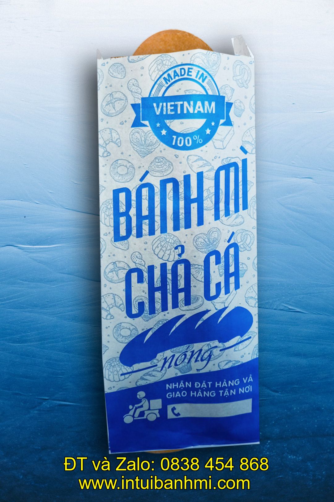 Giai đoạn cuối - chỉnh sửa túi đựng bánh mì và chuyển đến tay khách hàng