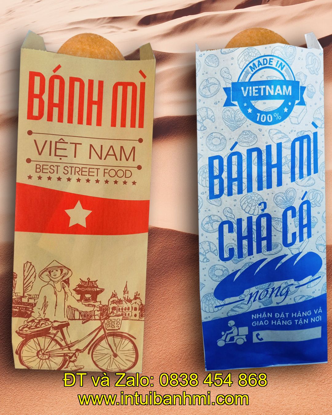 In túi giấy bánh mì theo ý thích