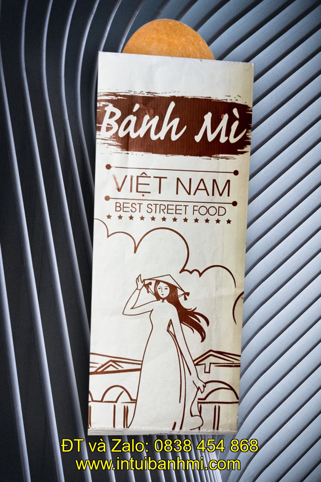 In túi giấy đựng bánh mì theo ý thích