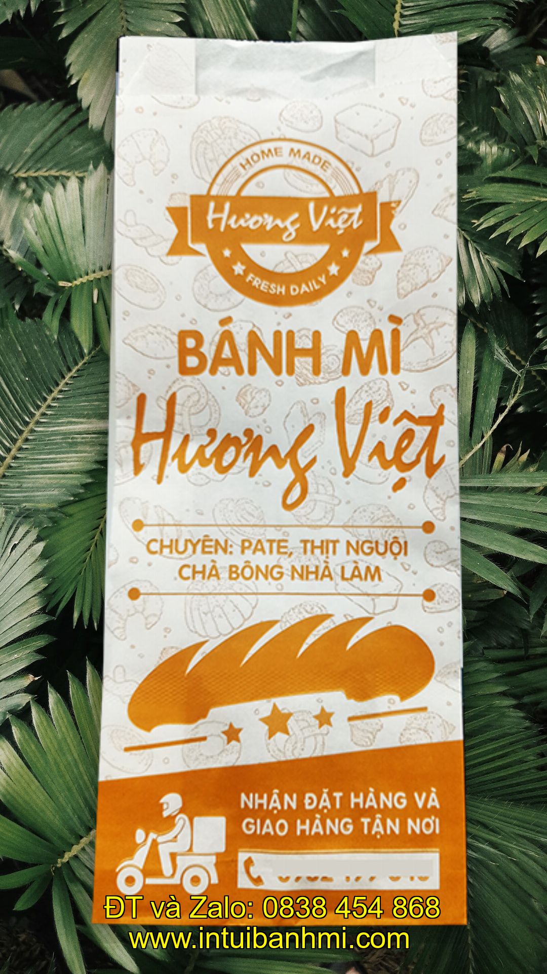 Một số chất liệu Túi làm bằng giấy đựng bánh mì