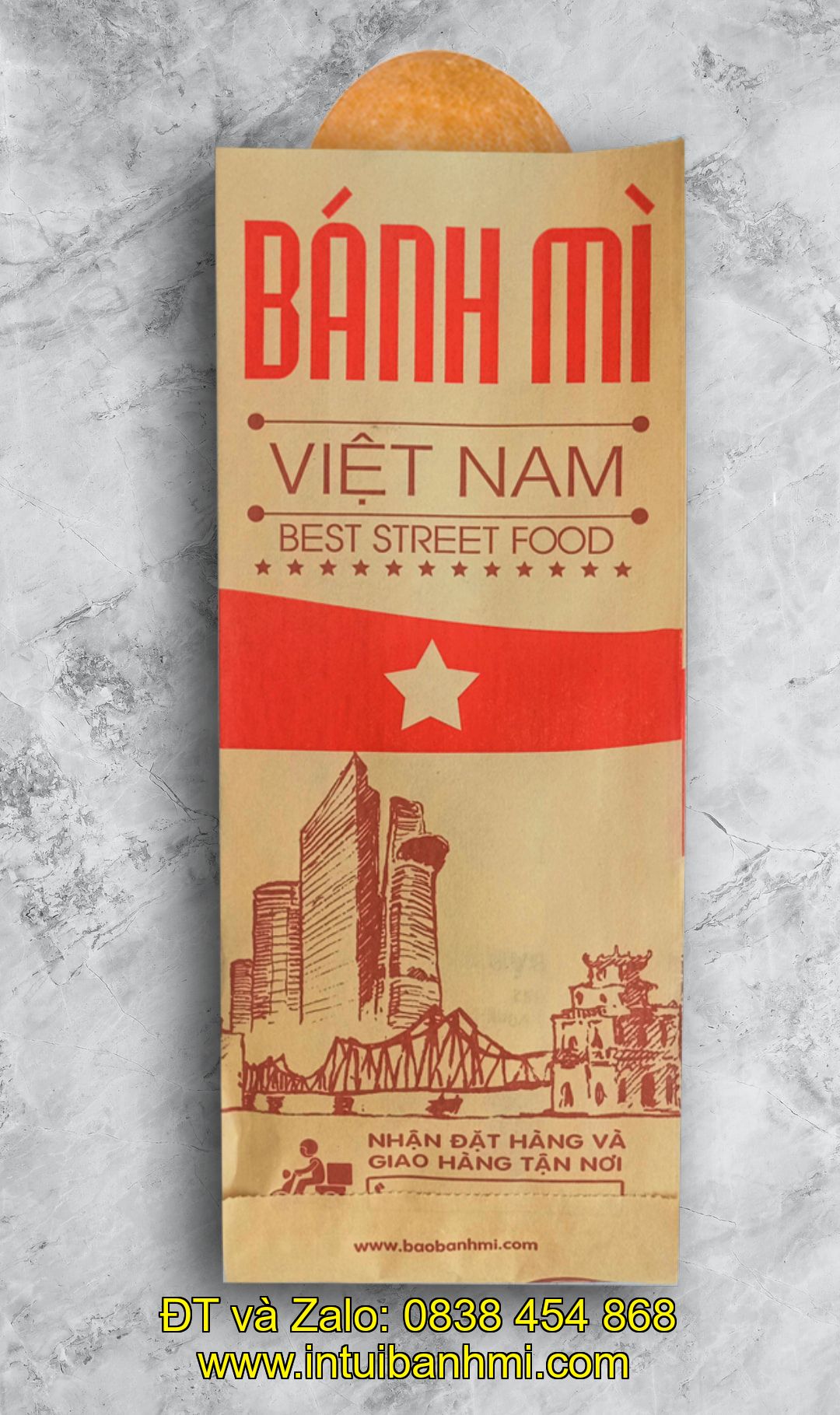 Mua túi giấy đựng bánh mì in sẵn giúp giảm thời gian