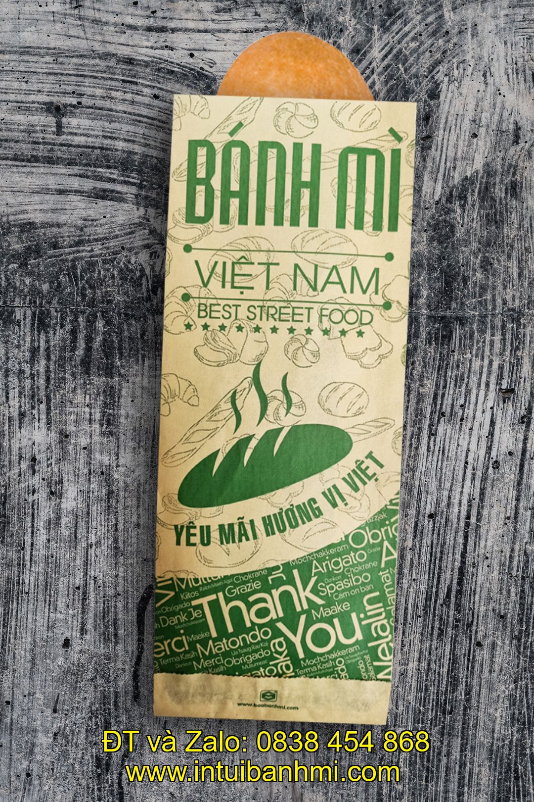 Quá trình in túi làm bằng giấy Kraft bánh mì