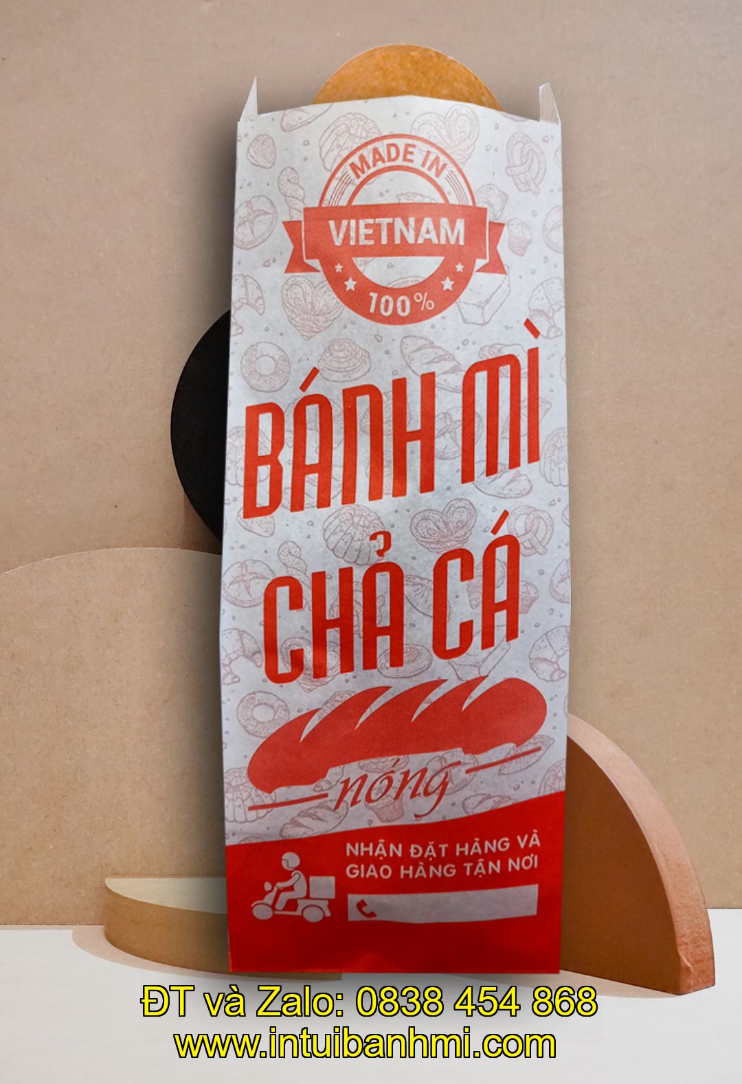 Túi giấy bánh mì dễ dàng quảng bá thương hiệu cửa hàng