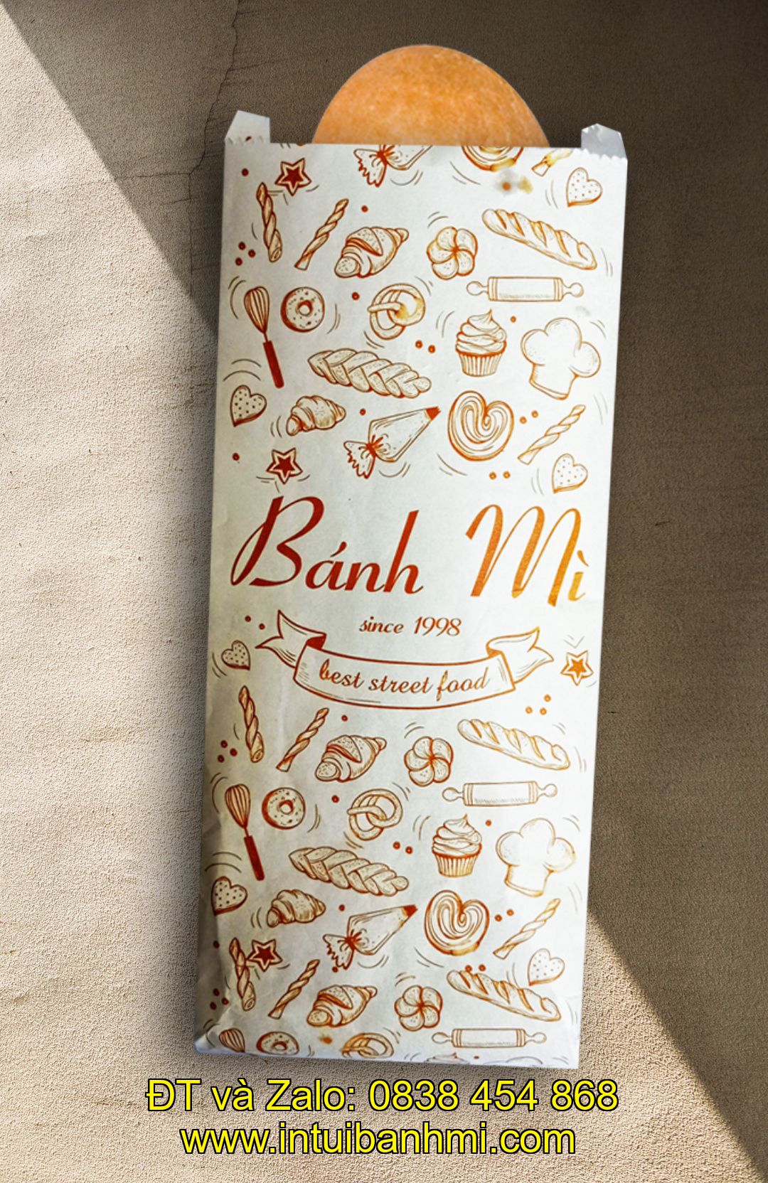 Túi giấy đựng bánh mì dễ dàng quảng bá thương hiệu cửa hàng