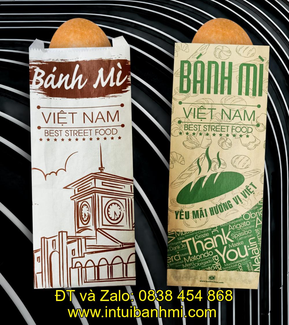 Túi giấy màu trắng và màu nâu